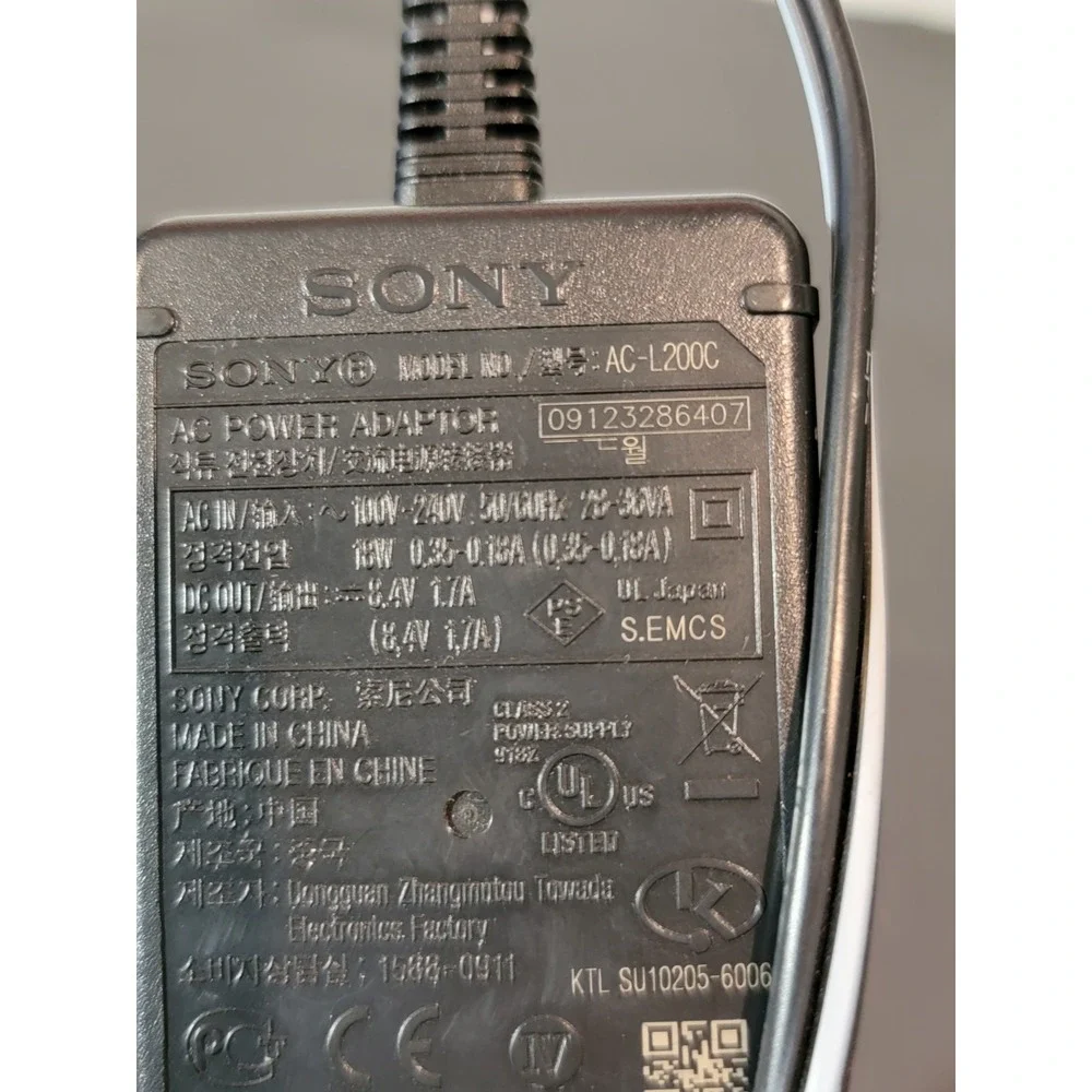 Sony Handy Cam Battery Charger‎ Power Cable AC-L200C AC Adaptor Tested Works